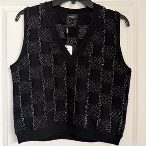 NWT Akris Black and Gray Knit Vest